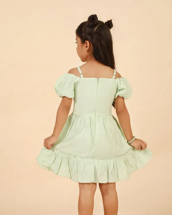 Green_Cotton_Poly_Premium_Dress_For_Girls