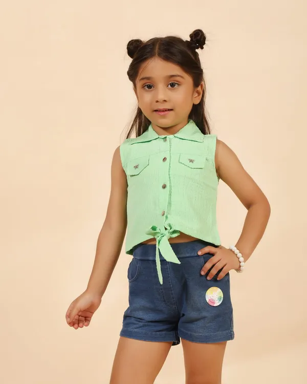 Green_Cotton_Blend_And_Denim_Premium_Two_Piece_Set_For_Girls