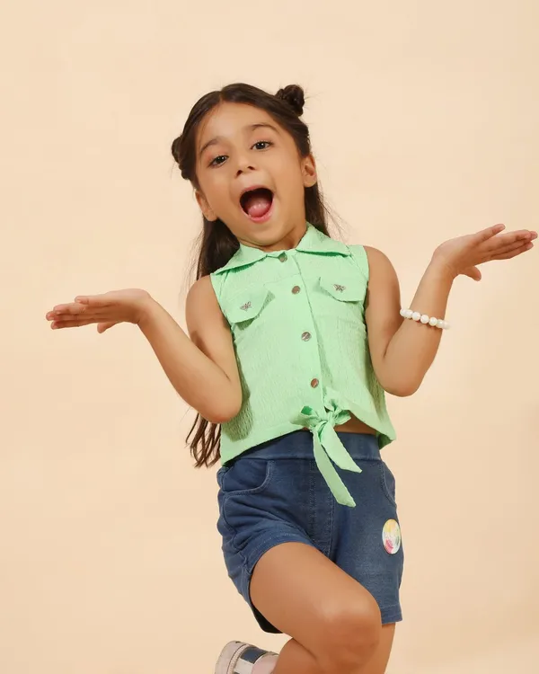 Green_Cotton_Blend_And_Denim_Premium_Two_Piece_Set_For_Girls