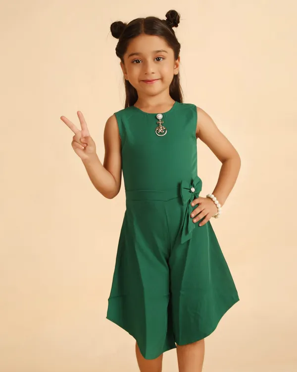 Green_Cotton_Poly_Blend_Premium_Jumpsuit_For_Girls