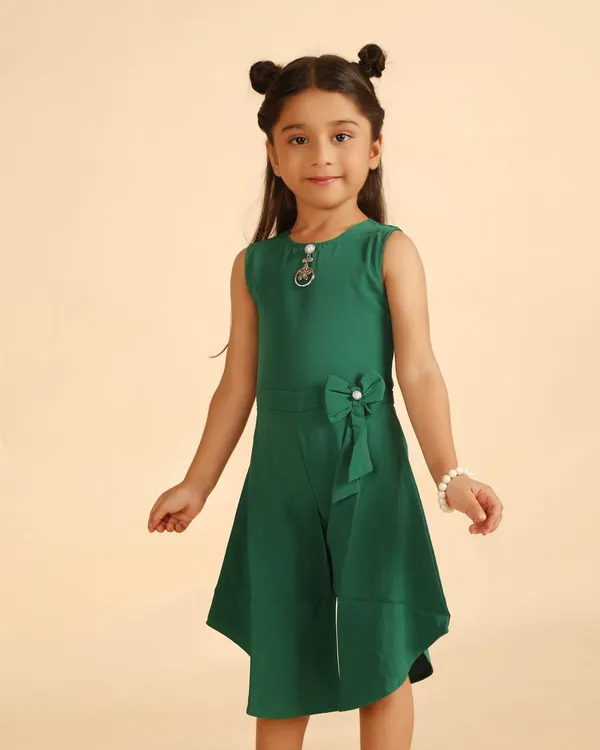 Green_Cotton_Poly_Blend_Premium_Jumpsuit_For_Girls