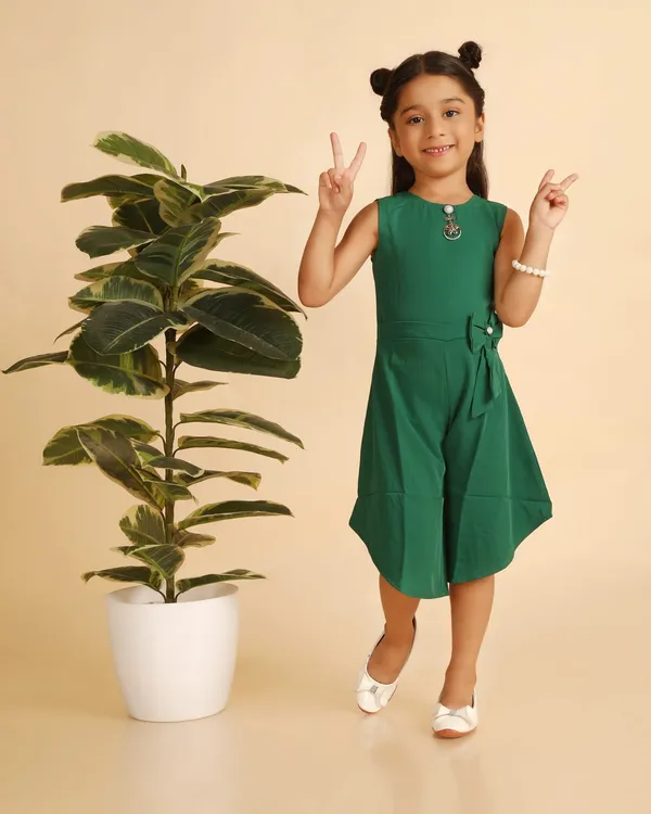 Green_Cotton_Poly_Blend_Premium_Jumpsuit_For_Girls