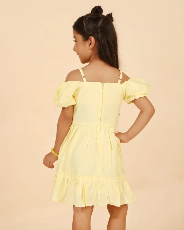 Yellow_Cotton_Poly_Premium_Dress_For_Girls
