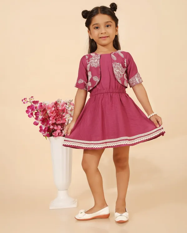Pink_Cotton_Blend_Premium_Dress_For_Girls