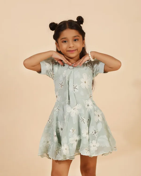Green_Chiffon_Premium_Petal_Party_Dress_For_Girls