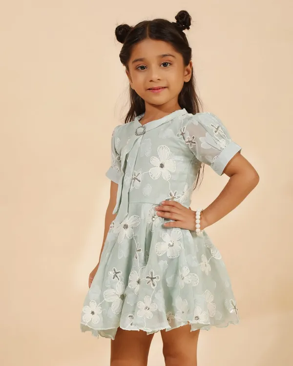 Green_Chiffon_Premium_Petal_Party_Dress_For_Girls