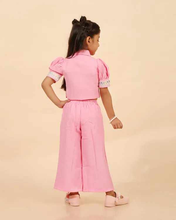 Pink_Linen_Premium_Coord_Set_With_Wide_Leg_Pants_For_Girls