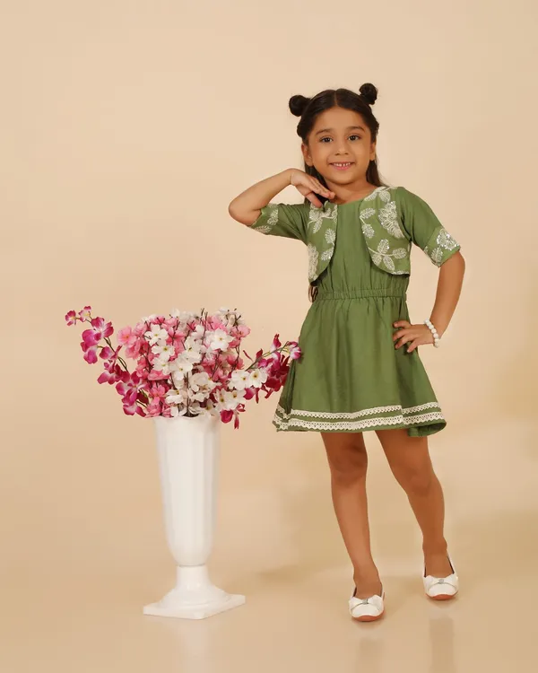 Green_Cotton_Blend_Premium_Dress_For_Girls