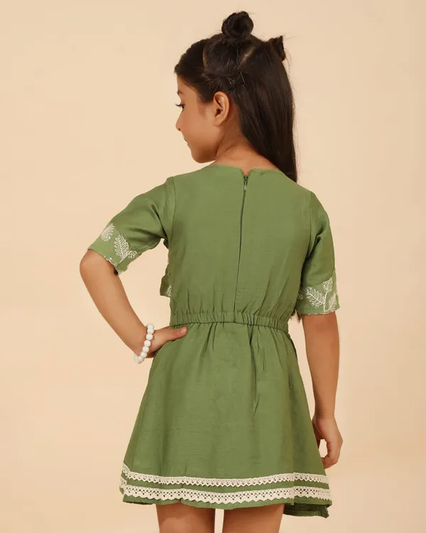 Green_Cotton_Blend_Premium_Dress_For_Girls