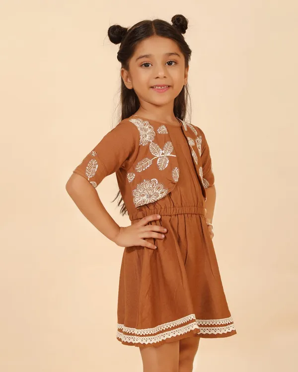 Brown_Cotton_Blend_Premium_Dress_For_Girls