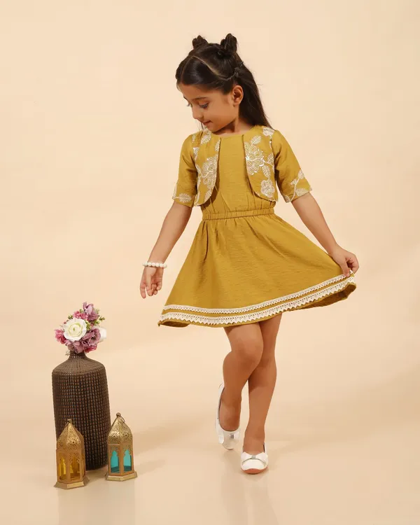 Yellow_Cotton_Blend_Premium_Dress_For_Girls