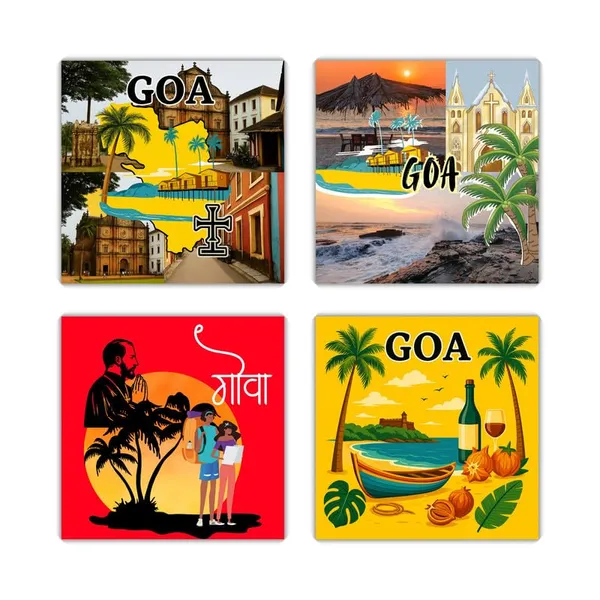 Goa_Fridge_Magnets-_Set_Of_4Pcs|3_*_3Inch|Metal_Built|No_Colour_Fade|Durable|Unique_Designs|Collectibles|Best_To_Gift|Indian_State|Glossy|_Wardrobe_&_Metal_Surface