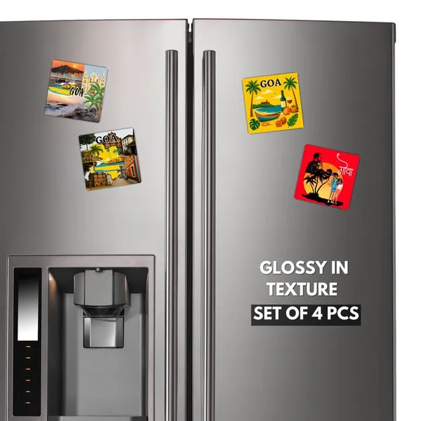 Goa_Fridge_Magnets-_Set_Of_4Pcs|3_*_3Inch|Metal_Built|No_Colour_Fade|Durable|Unique_Designs|Collectibles|Best_To_Gift|Indian_State|Glossy|_Wardrobe_&_Metal_Surface