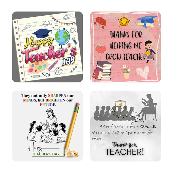 The_Print_verse_Teachers_Day_Themed_Fridge_Magnets|Set_of_4_Pcs|3_*_3_Inch|Glossy|Durable|Shiny|No_Colour_Fade_Lifetime|Waterproof|Unique_Design||Gifts_for_Teacher_Day||