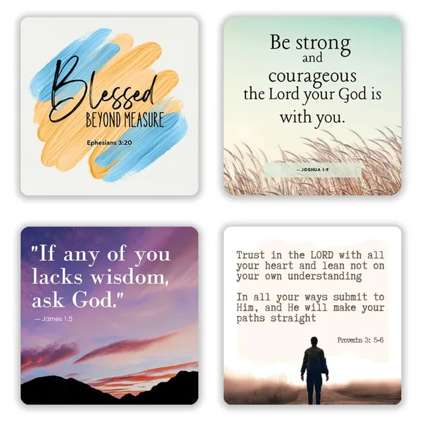 Bible_Verse_Fridge_Magnet|3X3Inch|Set_Of_4|Metal_Built|Christian_Verse_Fridge_Magnets|Waterproof|Everlasting_Colours|Gifting_Options_For_Christmas_&_Halloween