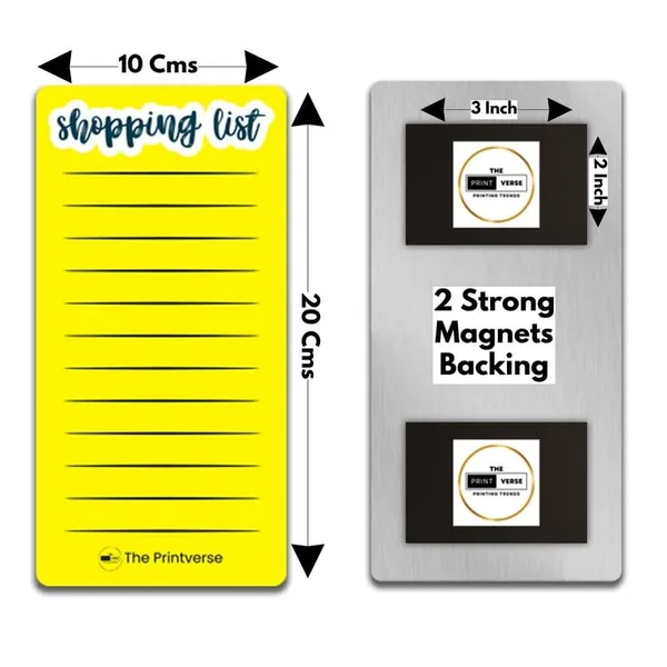 Metal_Shopping_List_Fridge_Magnet_With_Marker|20X10Cm|Waterproof|Glossy_Finish|Strong_Magnetic_Hold|Trendy_Way_To_Note_Your_List|_Gifting_Items