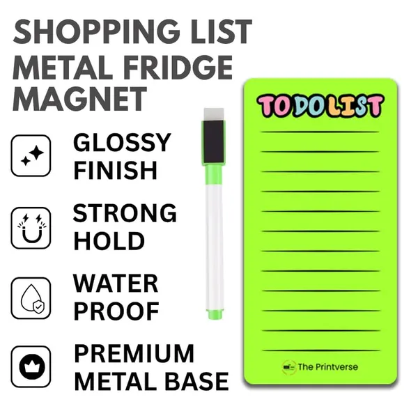 To-Do_List_Magnet_With_Marker|20X10Cm|Metal_Built|Waterproof|Glossy_Finish|Strong_Magnetic_Hold|Trendy_Way_To_Note_Your_List|Gifting_Items
