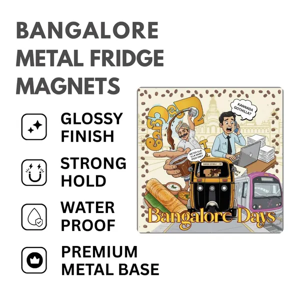 Bangalore_Fridge_Magnet,_Metal,_4X4_Inch,_Set_Of_1Pc,_Glossy_Finish,_Strong_Hold,_Waterproof,_Round_Corner_Cuts,_Decorative_Magnets.