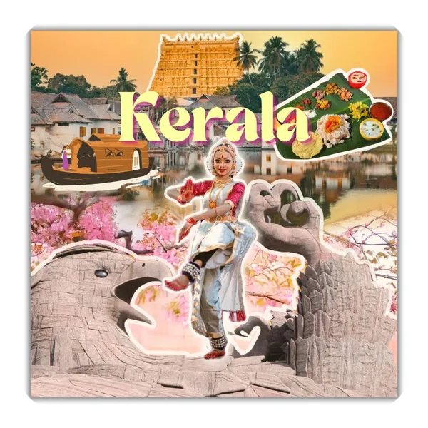 Kerala_Fridge_Magnet,_Metal,_4X4_Inch,_Set_Of_1Pc,_Glossy_Finish,_Strong_Hold,_Waterproof,_Round_Corner_Cuts,_Decorative_Magnets.