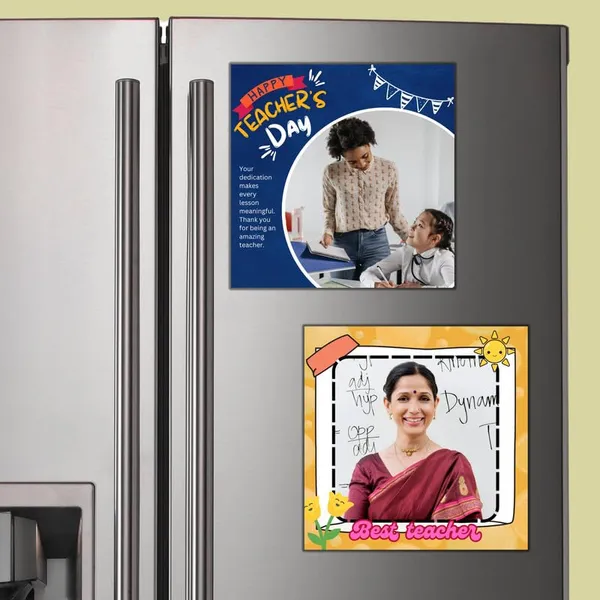 The_Printverse_PhotoTeacher's_Day_Metal_Fridge_Magnets|Set_of_2|3x3Inch|Customizable|Glossy_Finish|Waterproof|Strong_Hold_(DES-1)