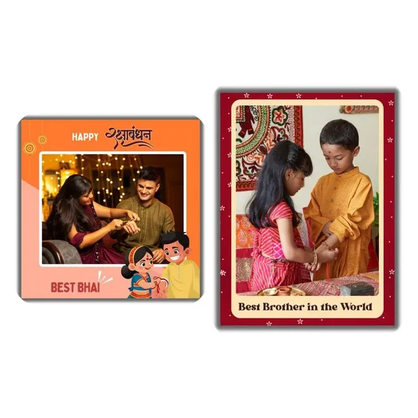 The_Printverse_Personalized_Rakshabandhan_Fridge_Magnet|Set_of_2|3x3&4x3_inch|Metal_Fridge_Magnet|Custom_Design|Waterproof|Glossy|Best_Rakhi_Gift