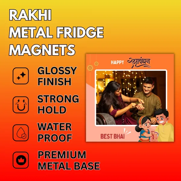 The_Printverse_Personalized_Rakshabandhan_Fridge_Magnet|Set_of_2|3x3_inch|Metal_Fridge_Magnet|Custom_Design|Waterproof|Glossy|Best_Rakhi_Gift