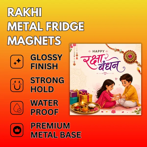 The_Printverse_Rakshabandhan_Fridge_Magnet|Set_of_2|3x3_inch|Metal_Fridge_Magnet|Ready_Design|Waterproof|Glossy|Best_Rakhi_Gift