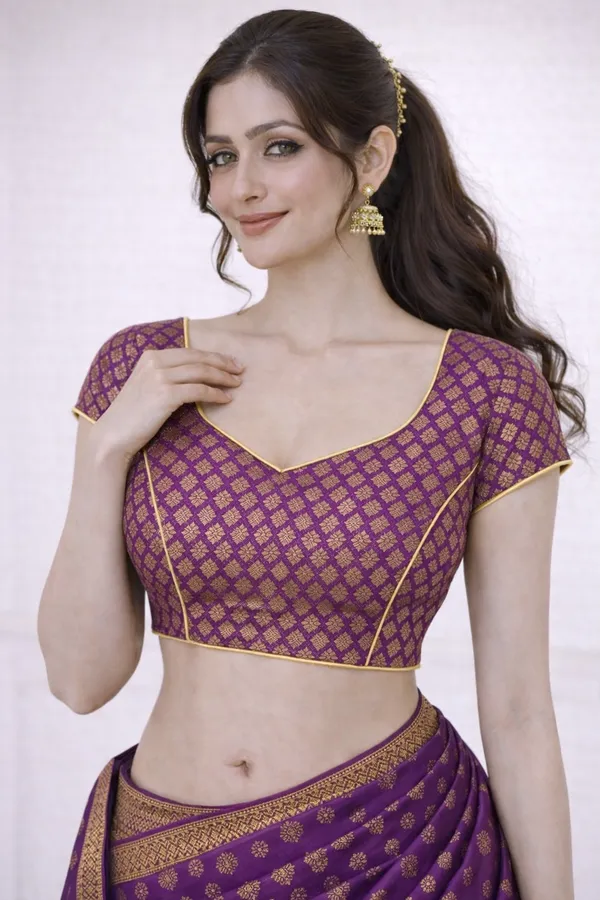 Purple_Cotton_Silk_Premium_Saree_Blouse_For_Women