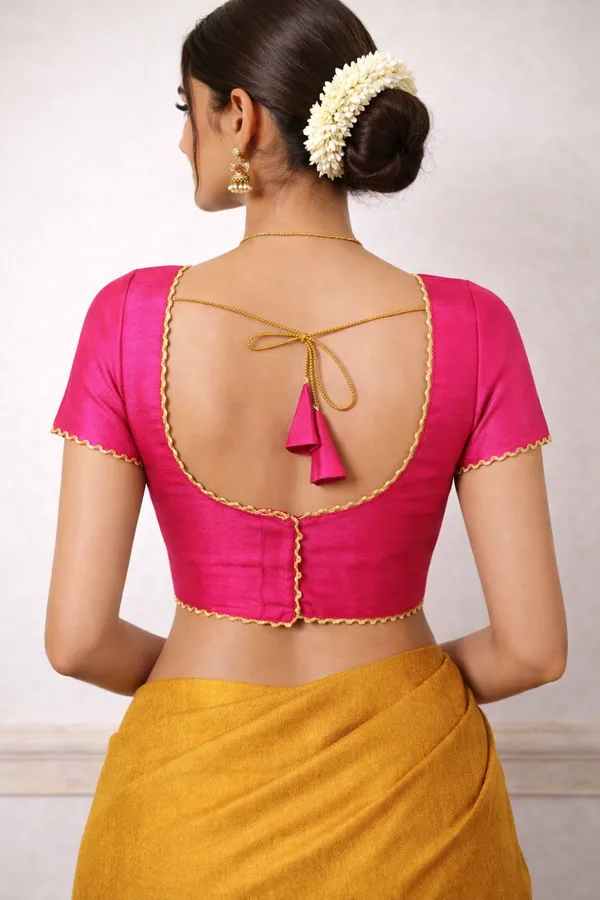 Pink_Cotton_Silk_Premium_Saree_Blouse_For_Women
