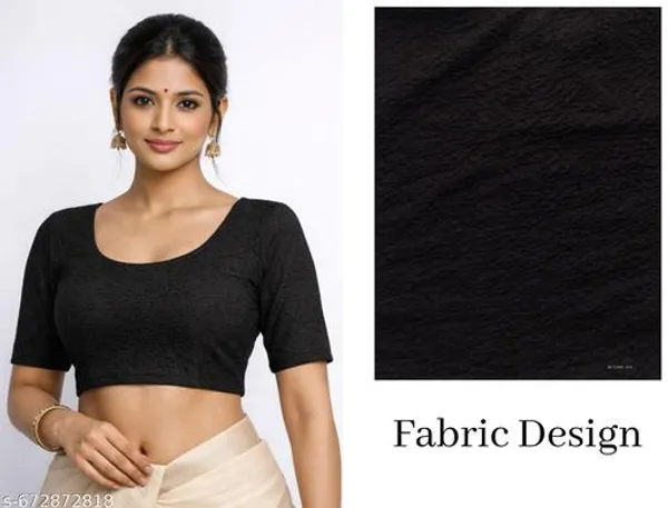 Black_Cotton_Silk_Premium_Saree_Blouse_For_Women