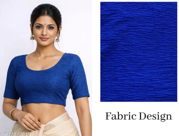 Blue_Cotton_Silk_Premium_Saree_Blouse_For_Women