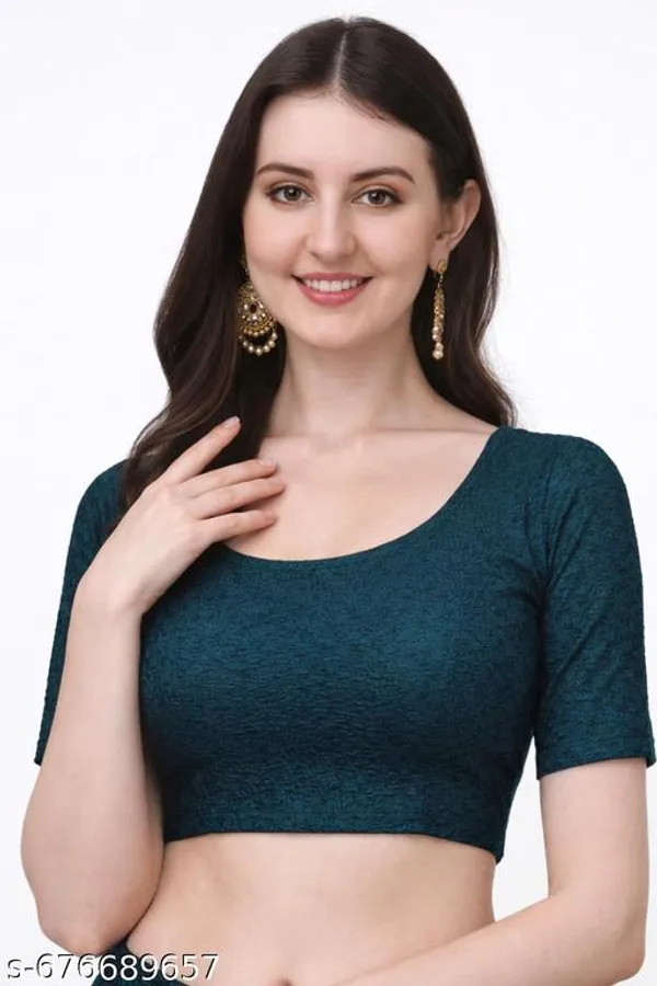 Blue_Cotton_Silk_Premium_Saree_Blouse_For_Women
