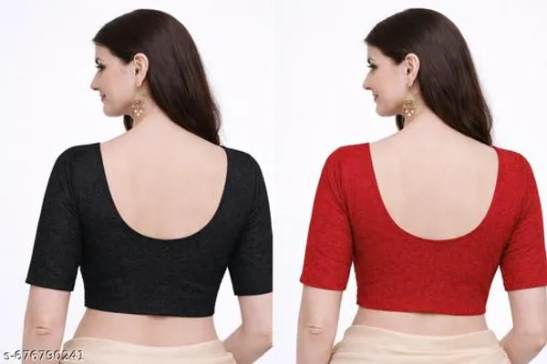 Black_Cotton_Silk_Premium_Saree_Blouse_For_Women