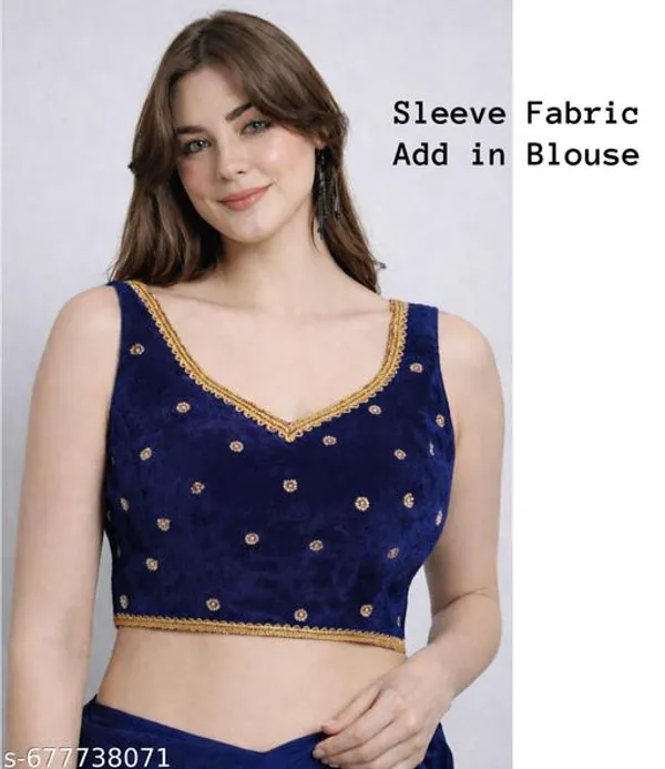 Blue_Cotton_Silk_Premium_Saree_Blouse_For_Women