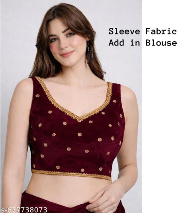 Maroon_Cotton_Silk_Premium_Saree_Blouse_For_Women