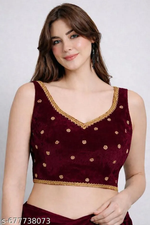 Maroon_Cotton_Silk_Premium_Saree_Blouse_For_Women