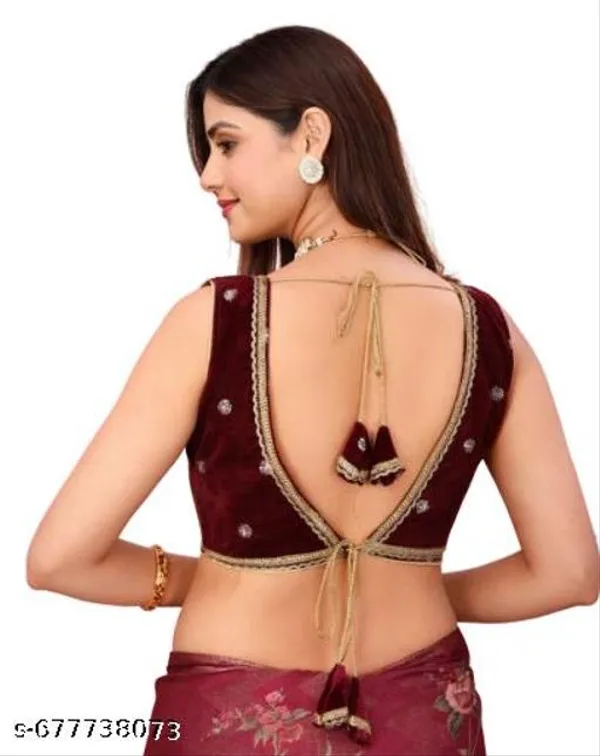 Maroon_Cotton_Silk_Premium_Saree_Blouse_For_Women
