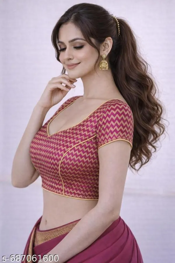 Pink_Cotton_Silk_Premium_Saree_Blouse_For_Women