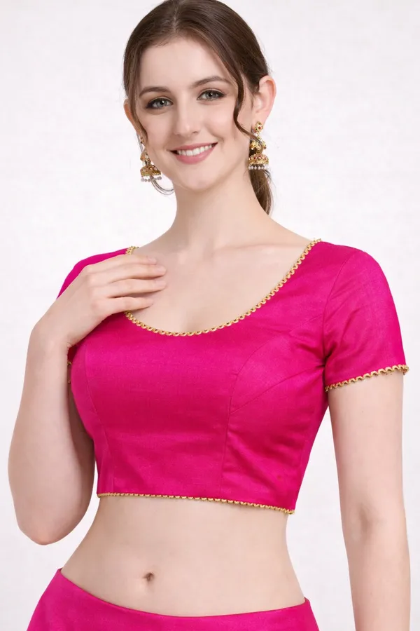Pink_Cotton_Silk_Premium_Saree_Blouse_For_Women