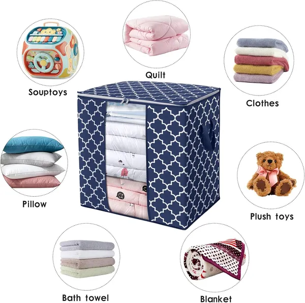 Pack_Of_6__Navy_Blue_Premium_Large_Blanket_Clothes_Organization_And_Storage_Containers_For_Comforters,Bedding,_Foldable_Organizer_With_Reinforced_Handle,_Clear_Window,_Sturdy_Zippers