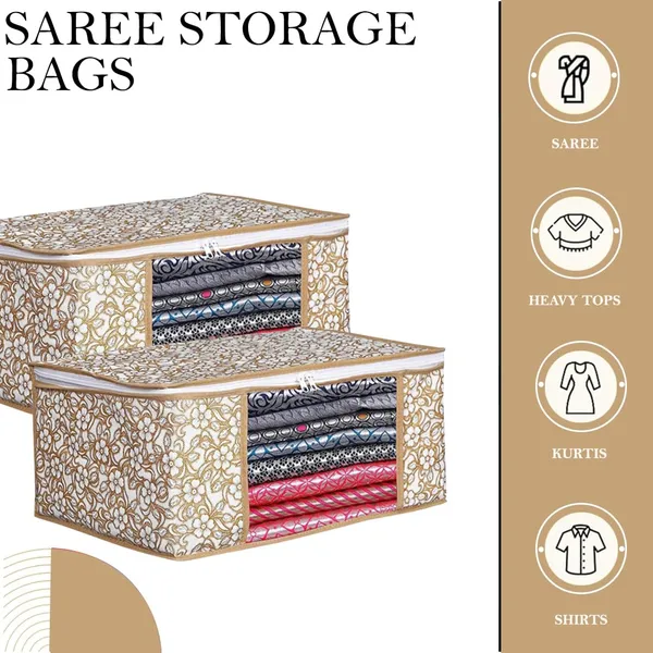 Pack_Of_3_Beige_Non_Woven_Fabric_Saree_Cover/_Clothes_Organiser_For_Wardrobe