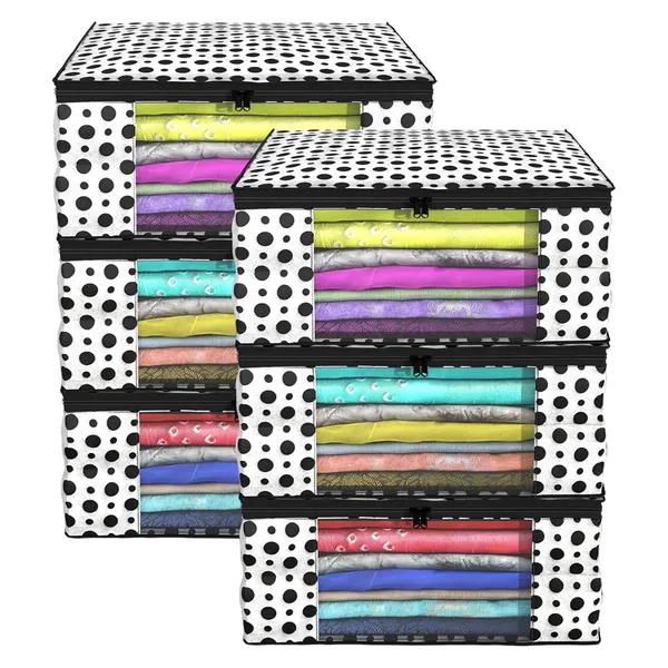 Pack_Of_6_Black_Non_Woven_Fabric_Saree_Cover/_Clothes_Organiser_For_Wardrobe
