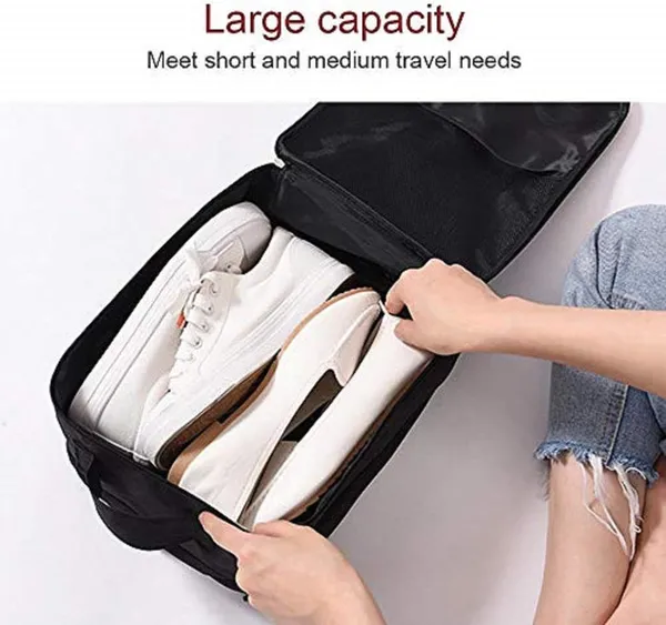 Black_Travel_Shoe_Bag_Waterproof_Footwear_Organizer_Pouch_For_Sandals,_Slippers_&_Shoes_Storage_Packing_Accessory_For_Luggage_&_Suitcases_For_Men_And_Women