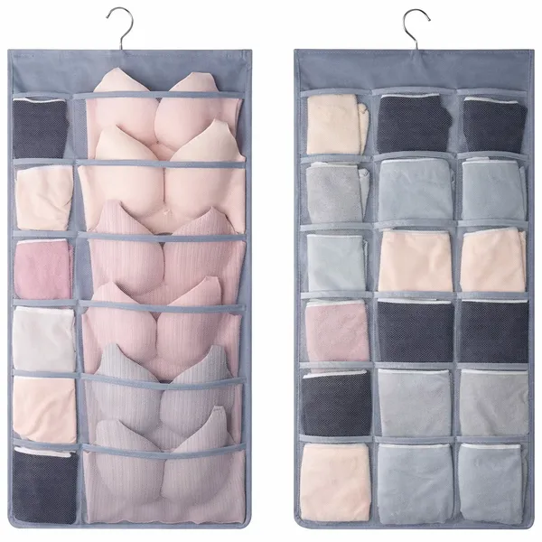 Grey_1_Pcs_30_Pocket_Double_Sided_Hanging_Closet_Wardrobe,_Socks_Clothing,_Bra,_Underwear,_Closet,Innerwear_Undergarments_Organizer
