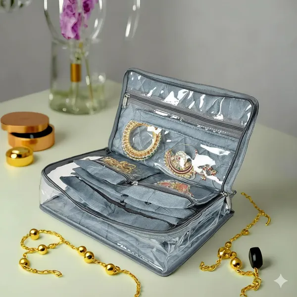 Grey_Premium_Pvc_Travel_Jewelry_Organiser_Jewelry_Storage_Bags_For_All_Jewellery_Zipper_Closure_With_13_Pouch_Size_30_X_20_X_11Cm