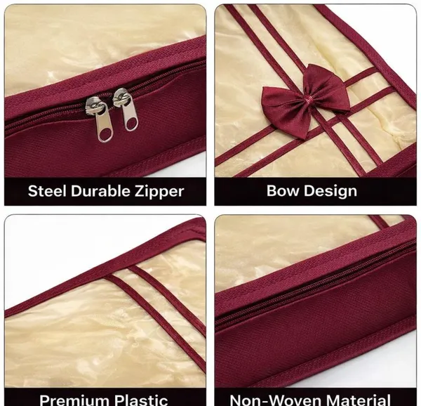 Pack_Of_6__Multicolour_Premium_100_Gsm_Non_Woven_Saree_Cover,Bow_Design_Saree_Cover_Clothes_Cover
