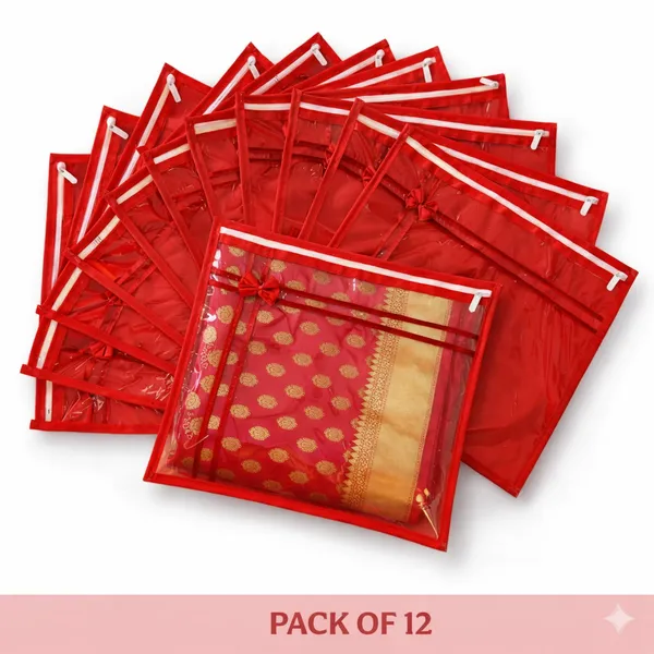 Pack_Of_12_Red_Premium_Non_Woven_Single_Saree_Covers