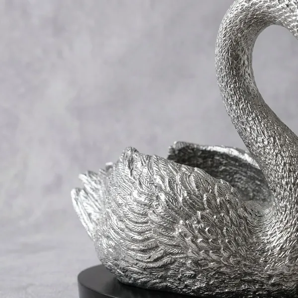 Silver_Luxury_Pure_Swan_Duo_On_Pedestal_Bases_Figurine_Set