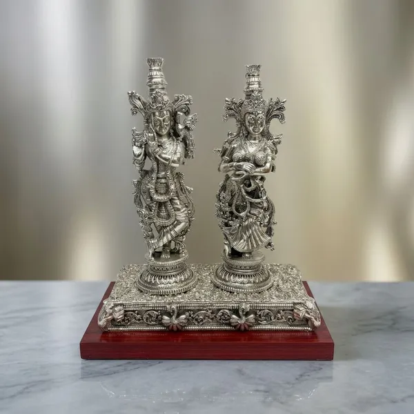 Silver_Plated_Radha_Krishna_On_Decorative_Base_Idol_Set