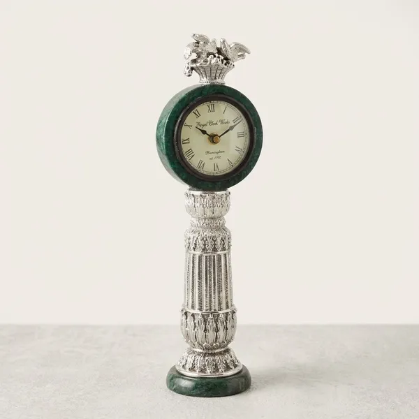 Silver_Royal_Clock_Works_Decorative_With_Dragon_Table_Clock